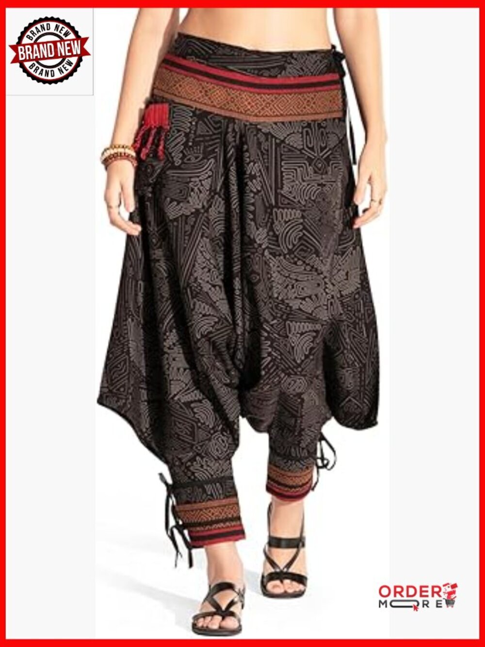 Women's Harem Pants, Cotton Palazzo Joggers, Boho Hippie Casual, Oversized,